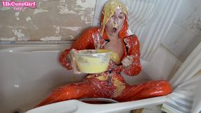 Slippery JOI in PVC Catsuit: Cream, Custard & Cum Instructions - MOV