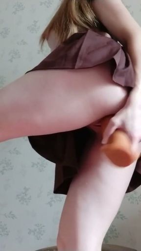 Hot milf: Milky tits and big dildo   Clip 1