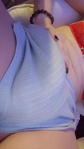 Trans strokes huge girlcock