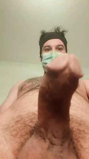 Young man fondles anus to ejaculate copiously