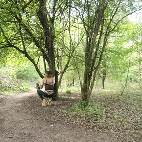 A Transvestite Whore in Jean's G-star Raw Shows off to the Watchers in the Forest of Brunoy at the Napolon Vanessabitchx
