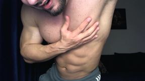 Bouncing Pecs Big Muscular Guy Flexing Muscle Hard Big Cock