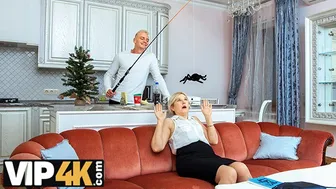 Young stud fucks hot mature blonde tutor in a steamy biology lesson