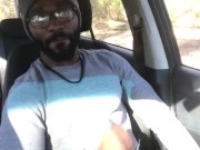 Horny Black Dude Stroke BBC & Cums in Public Trail