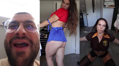 My friend's mother shows me her naked costume! * MILF*