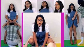 eRica walked out of the salon without paying for her facial! She Facesits & squirts all over his face!!