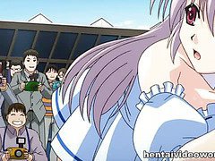 Public masturbation in hentai film