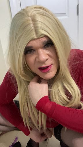 Shemale Amateur Stands up and Shows off Talking Dirty and Showing off Clit Cock and Ass