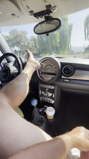 Day in the sun, in public, naked and masturbating in full view