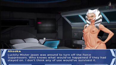 Ahsoka Tano's Orange Trainer Climax from Star Wars Hentai Game