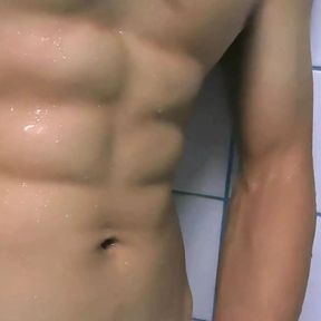 super sexy athletic young stud after shower is ready to fuck you hard