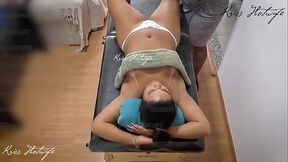 Tanned and busty wife Puta Casada gets a sensual massage from her hot lesbian lover