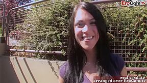 Cute Sympatic British Skinny Brunette Teen 18+ Pick Up On Street