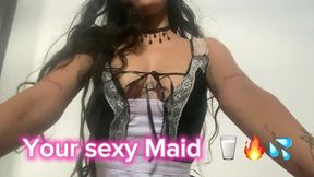 soy tu sirvienta sexy y complaciente, ¿donde limpio?