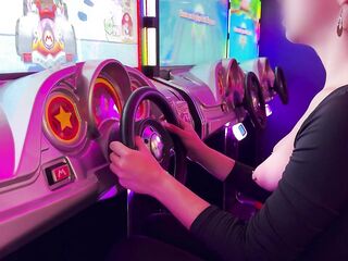 no brassiere, no pants in the game room