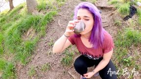 Drinking pee on the street from Argentina vacation, yellow all