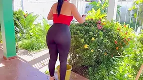 My Charming Stepmother Pruning The Plants With Her Large Booty