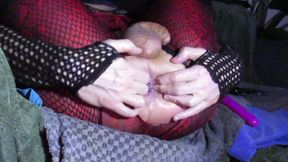 Sissy late night huge dildo ass destruction and gape