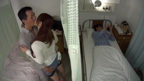 Hot Japanese wife gets a surprise visit in the hospital