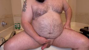 Chubby Stepdaddy Stroking, Using Blowjob Toy and Butt Plug