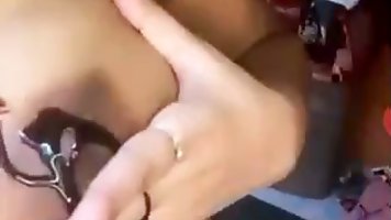 Amateur brunette MILF showing her tits (Ayushi Jaiswal Uncut)