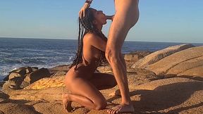 Stunning Slim Busty Latina Serene Makes Love To a Handsome Stranger On the Cliffs Of Cabo Polonio