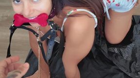 Curvy Submissive Latina Does as Master Says - POV Footjob