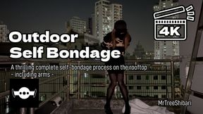 Outdoor Self Bondage: The thrilling complete self-bondage process on the rooftop