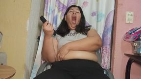 Watching TV, Yawning and Belly Massage