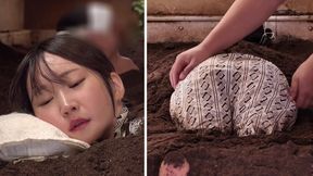 Married women with curvy figures succumb to forbidden pleasure in a steamy sand bath