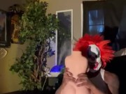 Scary clown fucking pocket pussy