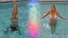 Vika Swimming and Doing Handstands 2