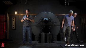 Gay slaves CBT and suspension