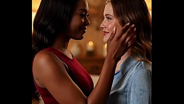 Girls kissing, interracial mix | Ai generated