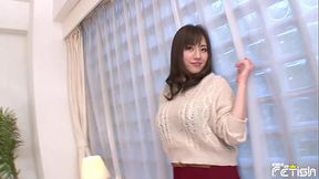 Sexy Asian MILF teased in stockings before big boob photoshoot