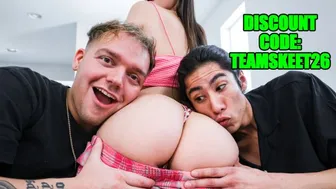 Sky Wonderland takes double creampie from David Lee and Joshua Lewis
