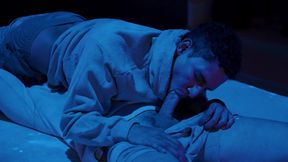 Bareback fucking with moody lighting and two hot men