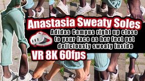 VR 3D 8K 180 60 fps | Adidas Campus Sneakers Foot Fetish Nylon Sweaty Feet Stinky Nylons Cheese Smell Toes Close Up Anastasia Sweaty Soles Toe Sauna Scent