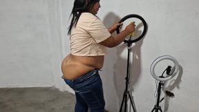 Big Booty Maid Cleans a Clients House