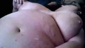 This chunky trollop lets me play with her thick pussy