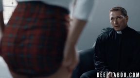 Gia Derza's tight ass pounded hard by priest after deepthroating and rimming him