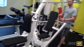 HUNT4K Naive bunny in the gym has sex with a rich male