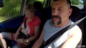 Mirek Takes Mature Large-Breasted Slut on Public