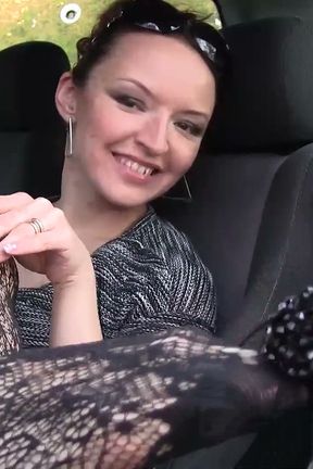 Sensual Dangling and Shoeplay in Black Flats in the Park