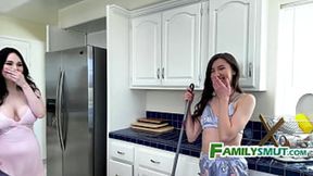 Fucking Aviana & Maya's Tight Vaginas Around Your Hard-On