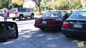 Parking lot pickup turns into steamy threesome