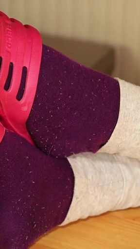 Dirty Socks & Slipper Tease - Worn Workout Look