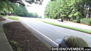 Black Tennis Player Flashing her Big Natural Saggy Ebony Boobs Outdoors HD