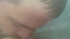 Nipple play licking and sucking wife’s tits in the shower- boob fetish- MrandMrsSmithPOV