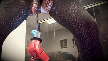 Jett Hoover masturbates with power tool, so excited she is not sure if she was pissing or cumming, seemed like a combination of both!